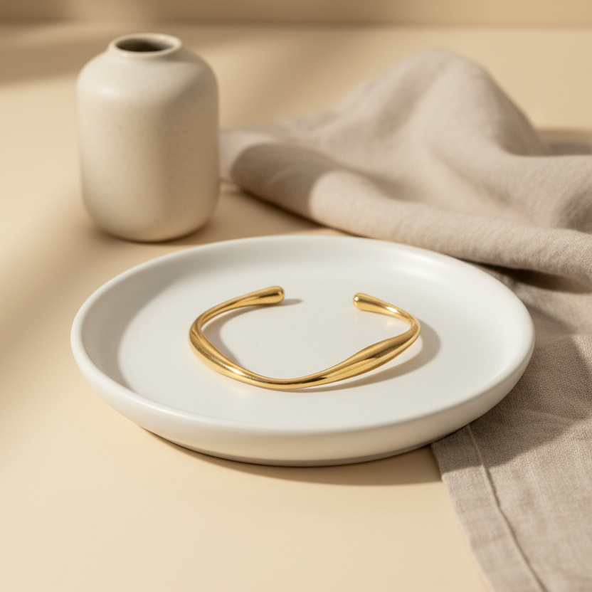 Aegean Wave Cuff - Gold