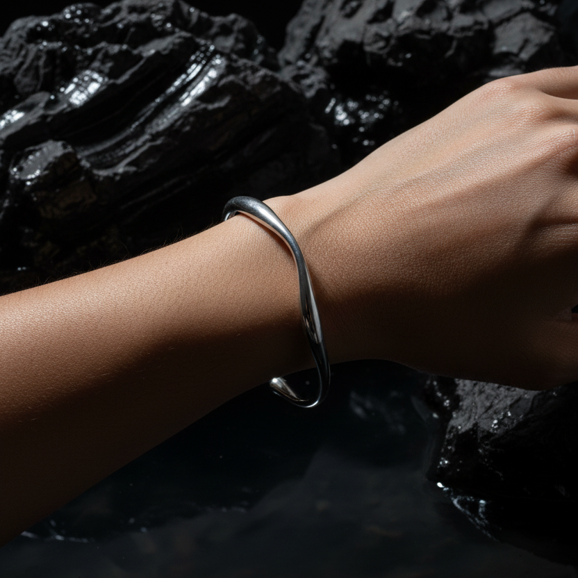Aegean Wave Cuff - Silver
