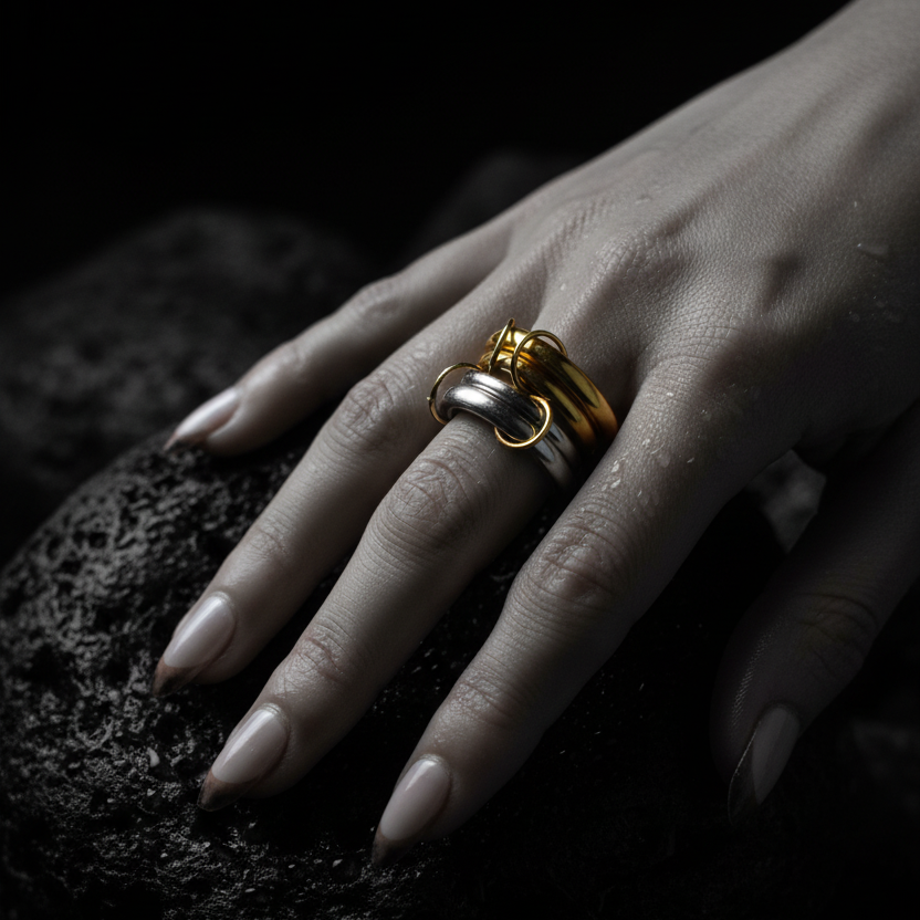 Golden Orbit Ring