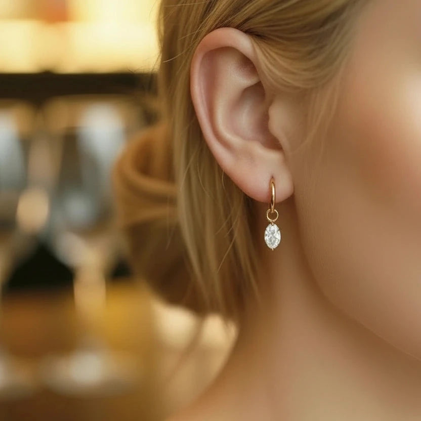 Gold Crystal Drop Earrings