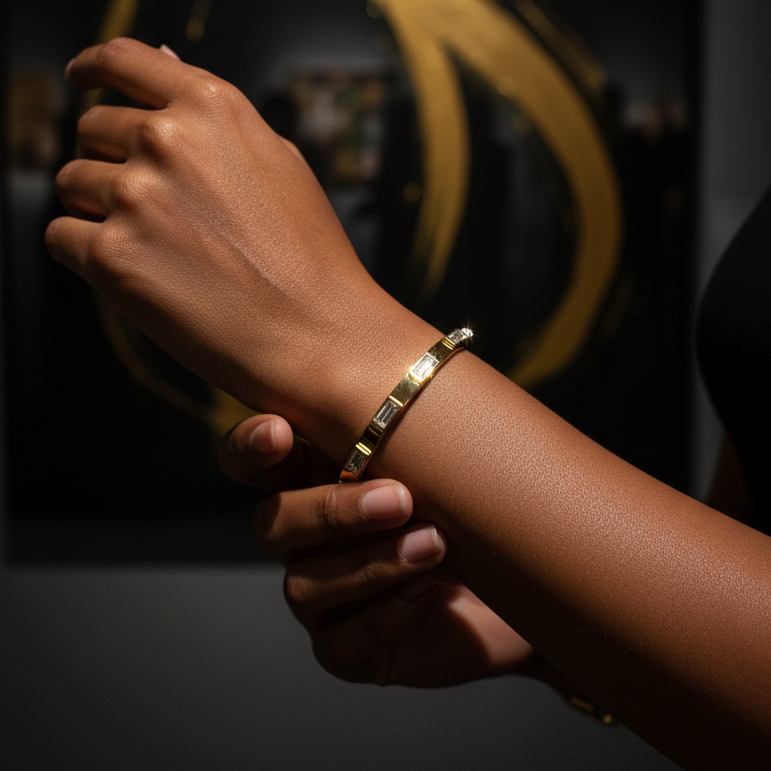 Helios White Baguette Bracelet