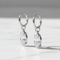 Silver Crystal Drop Earrings