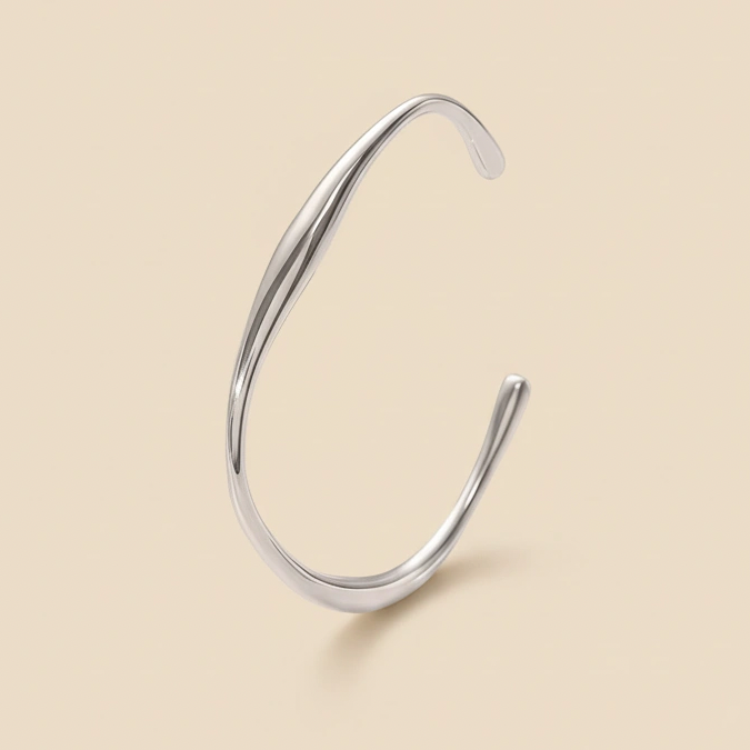 Aegean Wave Cuff - Silver